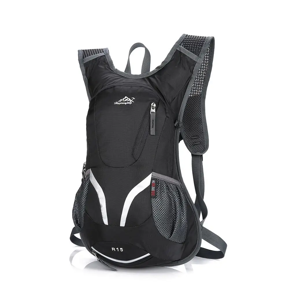 Black 18L Waterproof Riding Backpack Lightweight Professional Cycling Bag with Helmet mesh Bag Soft Nylon Outdoor Durable Rucksack - Цвет: Black
