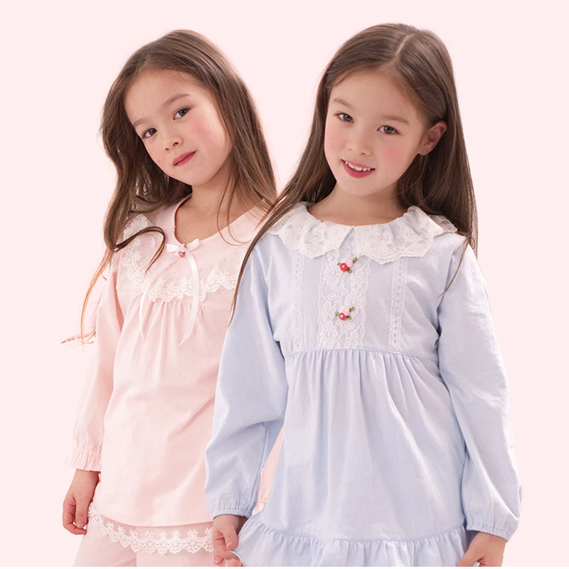

Girls' pajamas spring and autumn cotton long sleeves child kids pajamas little girls clothing children's Clothing sleepwear