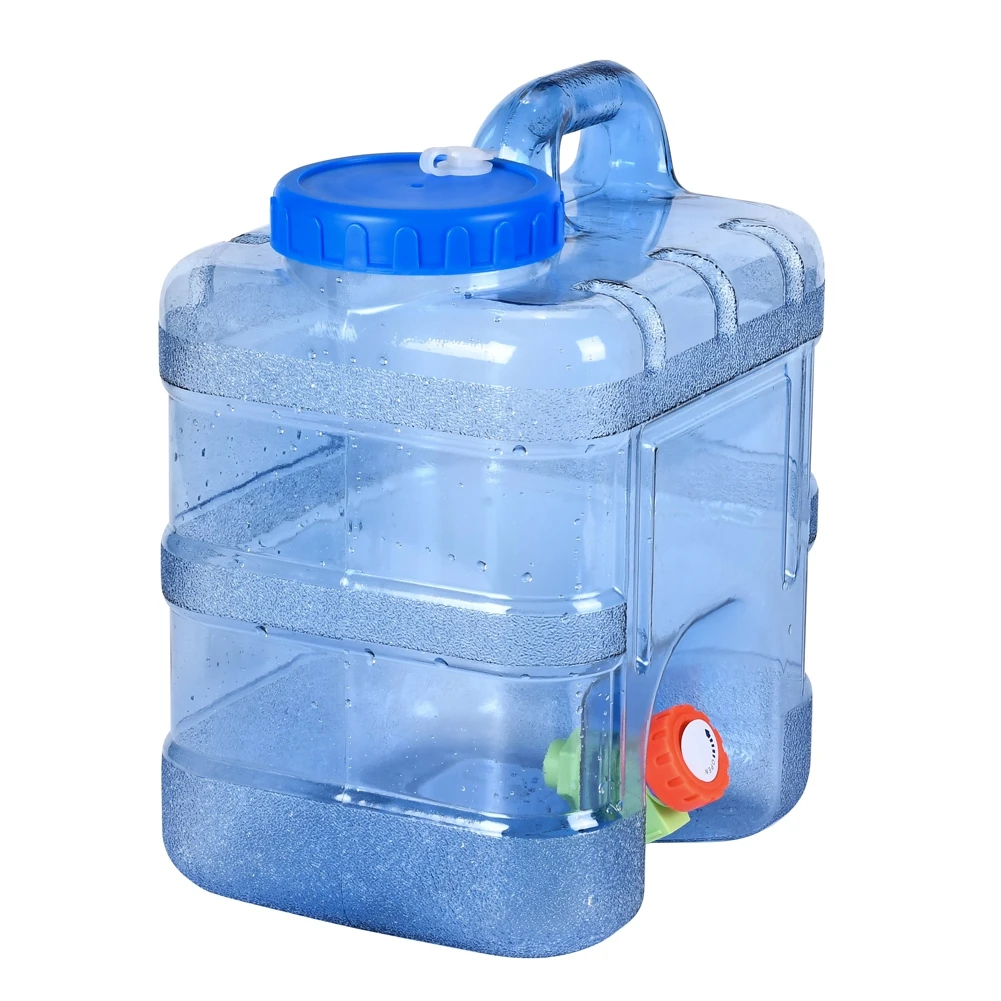 10L Portable Camping Water Bucket with Faucet Large-Caliber Water Injection Port Container Storage for Self-Driving