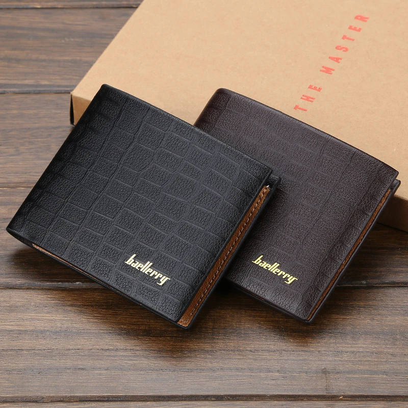 

New men's wallet short crocodile pattern retro wallet simple fashion cross section creative card package