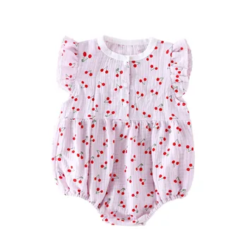 

Summer New Pure Cotton Bubble Gauze Thin Children Princess Girl Treasure Baby Bag Fart Clothing New Born Baby Clothes Cotton