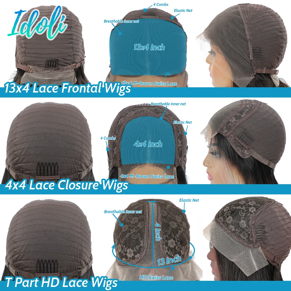 Frente do Laço Peruca de Cabelo Descorados com o Cabelo do Bebê Fechamento do Laço Remy Longo Reta Humano Pré Arrancado Nós 30 Polegada Peruca 4x4 & 13x4 1 arrancado nós descorados com o cabelo do