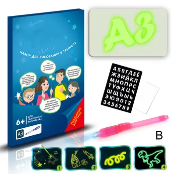 

LED Light Up Drawing Kit Developing Toy Portable Draw Sketchpad Board for Kids Christmas Birthday Gift