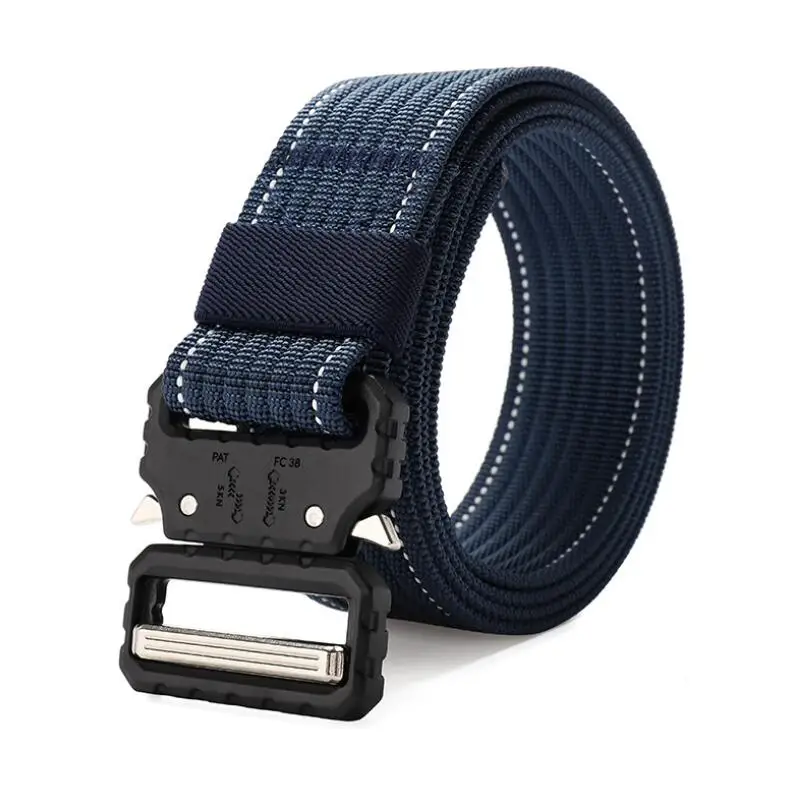 Blue white stripe A SupSindy военная техника боевые тактические ремни для мужчин армейская тренировочная нейлоновая металлическая пряжка открытый охотничий ремень мужской ремень - Цвет: Blue white stripe A