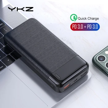 

YKZ 20000 mAh Power Bank PD 3.0 Fast Charge Portable External Battery Charger LED Display PowerBank for iPhone Samsung Xiaomi 9