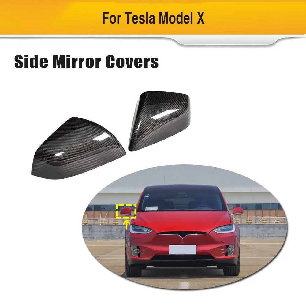 Дополнительная сухая CarbonMirror Крышка для Tesla модель X- Автомобильная боковая зеркальная крышка чехол