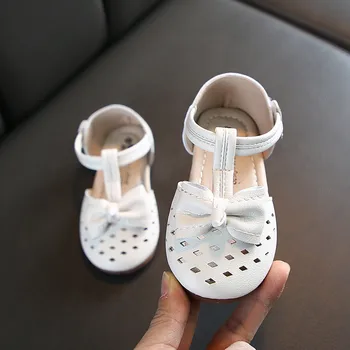 

Toddler Infant Kids Baby Girls Hollow Out Butterfly Knot Princess Leather Shoes#g4
