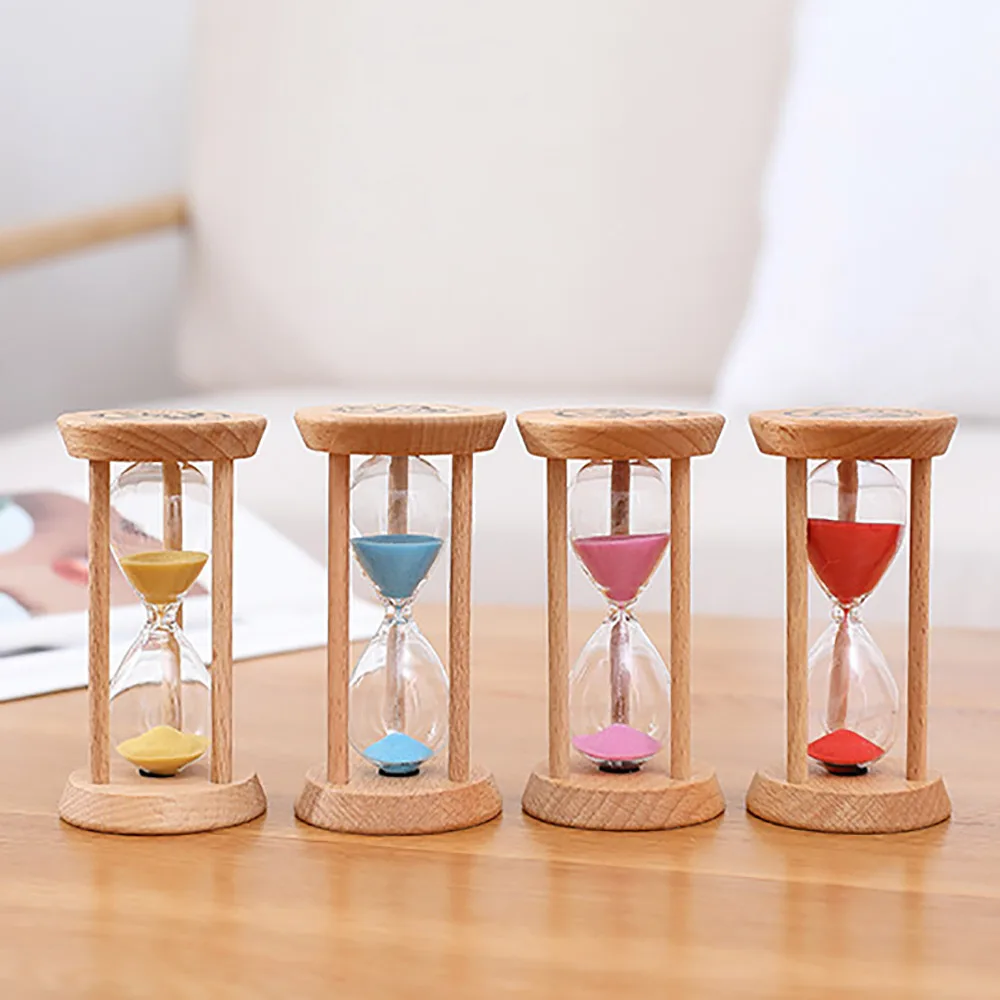 3-30 Minutes Colorful Glass Hourglass Wooden Sand Clock Mini Timers Sandglass 4 Kinds of Color Home Decoration Accessories | Дом и сад