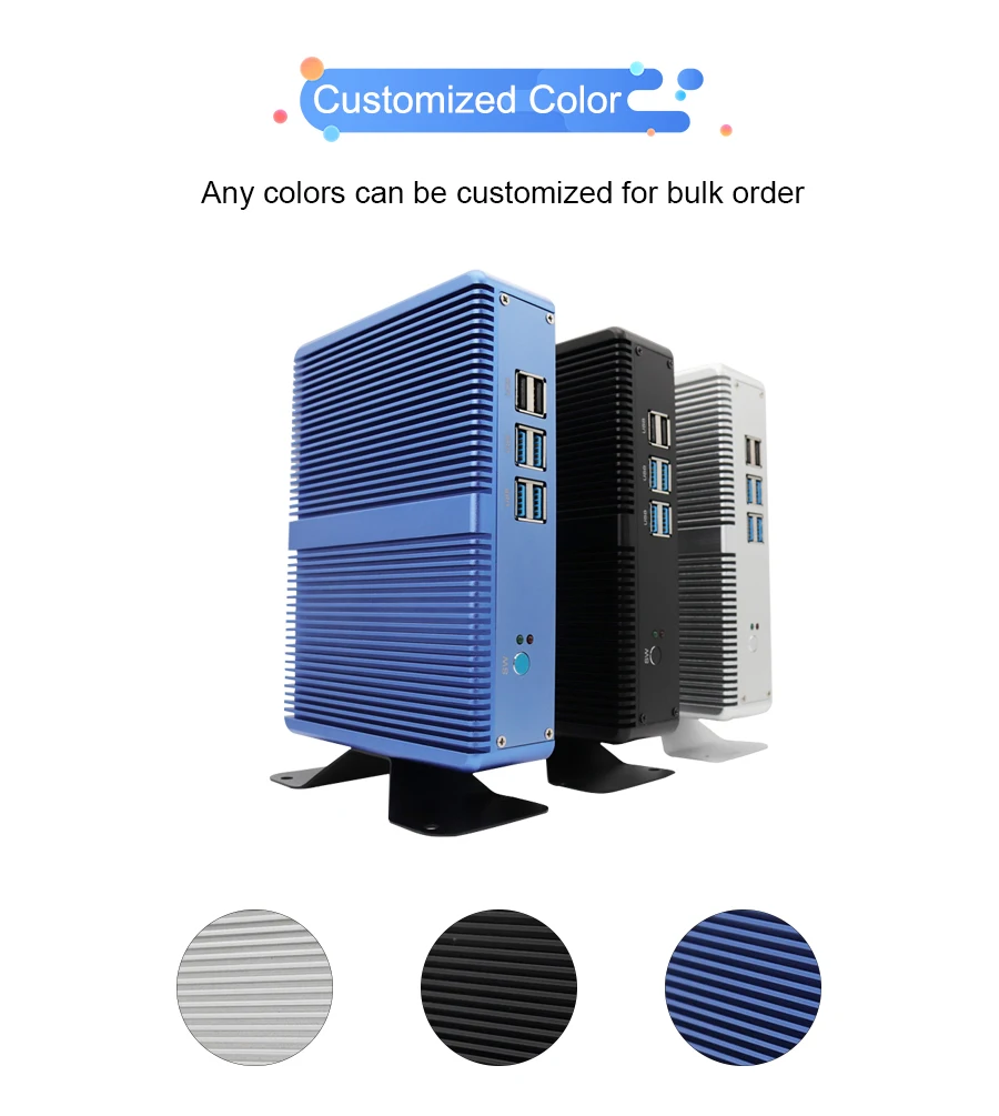 

EGLOBAL M3 Fanless mini pc colorful case Support DDR3 DDR4 I3 7100U I5 7200U CPU processor