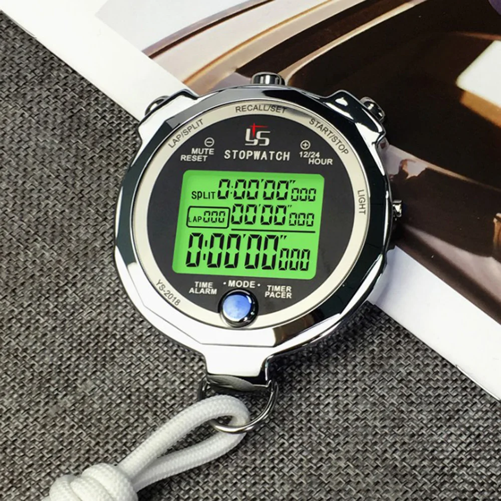 Waterproof Stopwatch Timer Luminous A Thousandth 0.001 Second 100 Channels Memory Stopwatch For Running Training Track Field 2