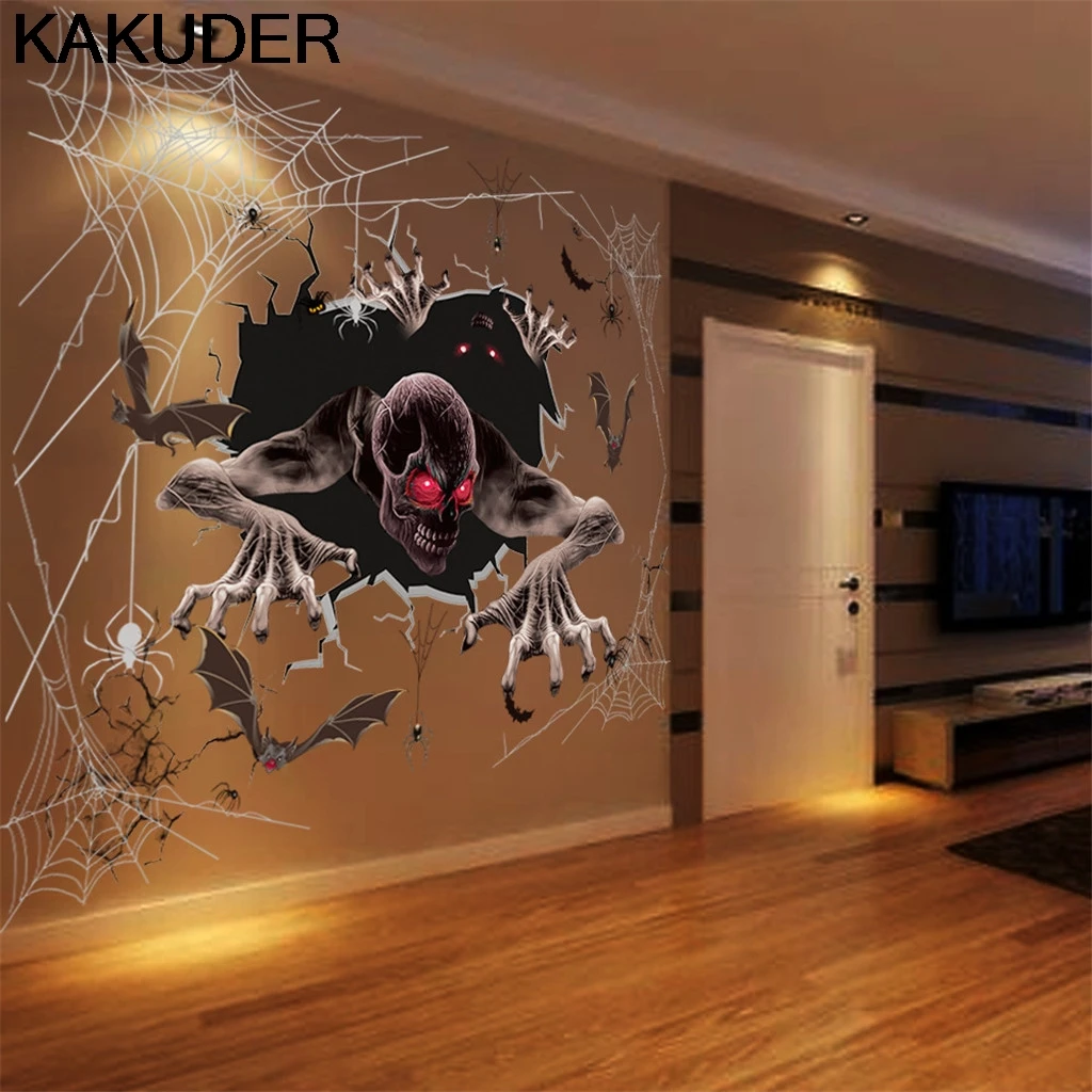 KAKUDER Наклейки на стены для празднования Хэллоуина ужас Наклейка стену паук