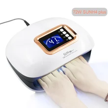 80 W/72 W фары для авто-Сенсор Профессиональный 36 светодиодов ультрафиолетового света на гвозде лампа светильник лак для ногтей Гель-лак для машины 100-240 в EU/US вилка ЖК-дисплей Дисплей Сенсор