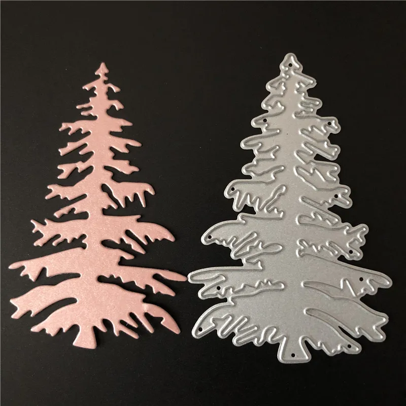 Рождественская зимняя снежная елка прорезной трафарет для окраски высечки для изготовления карт DIY лук Ремесло и подарочная упаковка