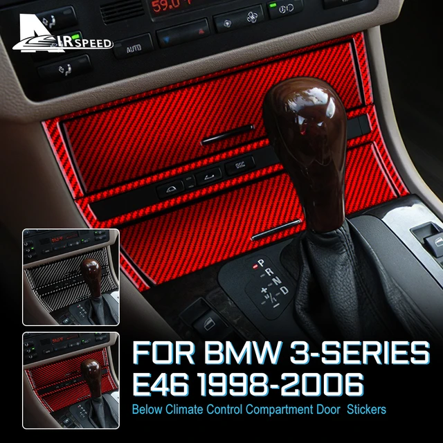 Para BMW Serie 3 E46, accesorios, estilo de fibra de carbono, centro  Interior de coche, aire acondicionado automático, salida de ventilación de  CA, pegatina de marco decorativo – Los mejores productos en