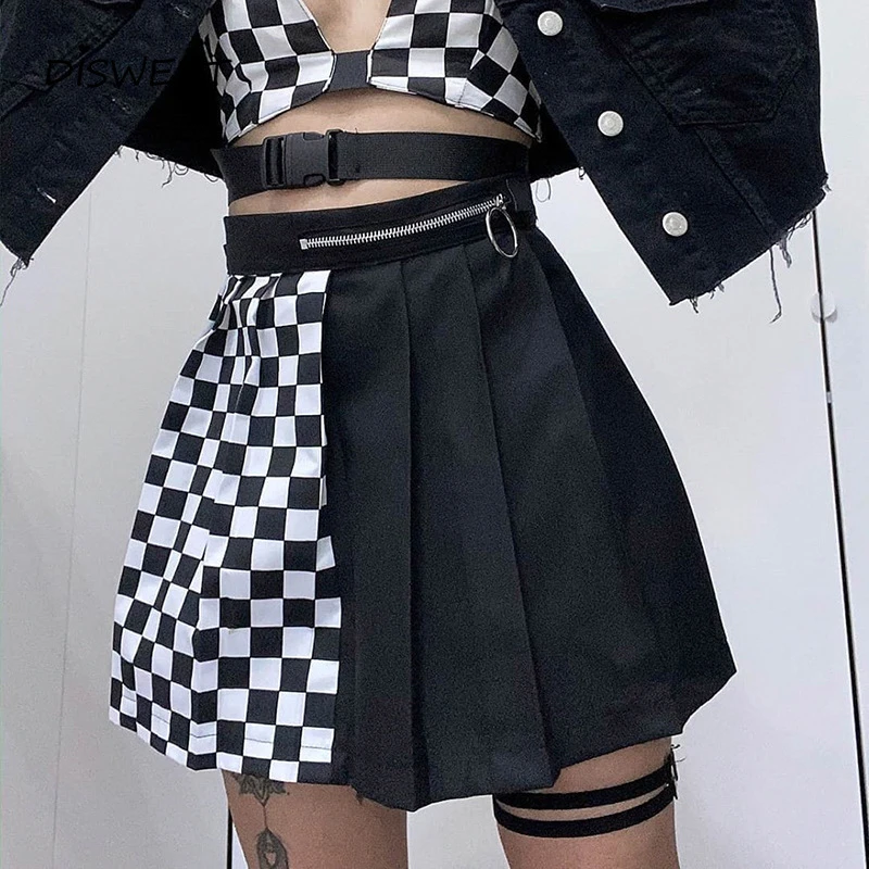 black skirt with white stitching