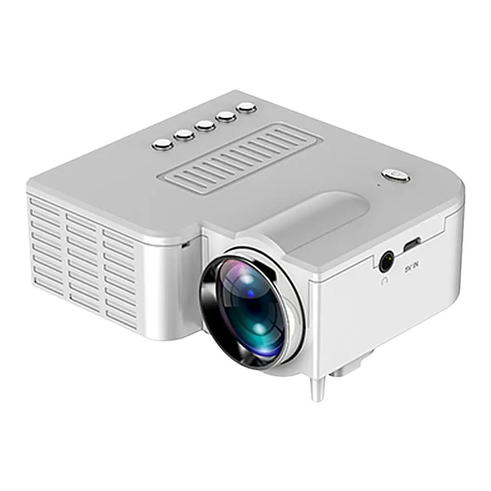 White UC28C портативный видеопроектор для домашнего кинотеатра и офиса, черный/белый ЖК-проектор, мини медиаплеер для смартфонов - Цвет: White
