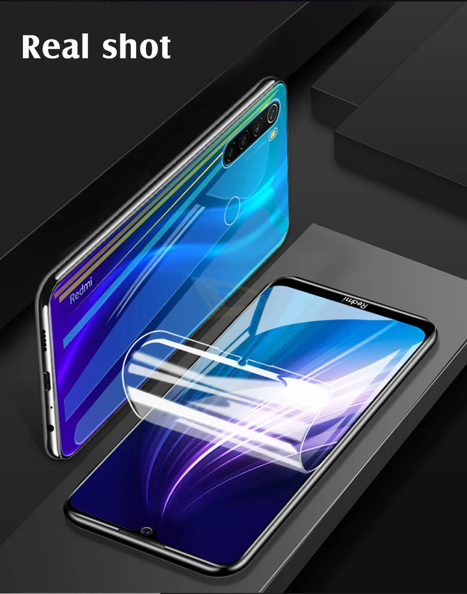 100D полное покрытие Гидрогелевая пленка для Xiaomi Redmi Note 8 7 Pro 4X K20 Pro Передняя Задняя Защитная пленка для всего тела задняя защитная пленка