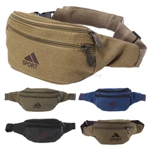 Мужская повседневная прочная поясная сумка, поясная сумка на пояс, холщовая Новая военная сумка на бедрах, три кармана на молнии Au28 19, Прямая поставка