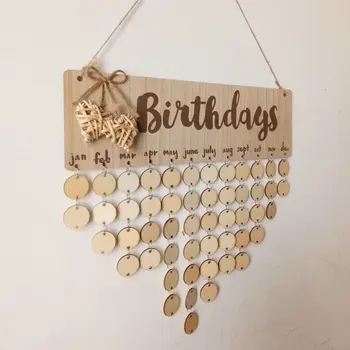 

Chritsmas Birthday Special Days Reminder Board Home Hanging Decor Wooden Calendar Board Hanging Ornament New Year Decoration