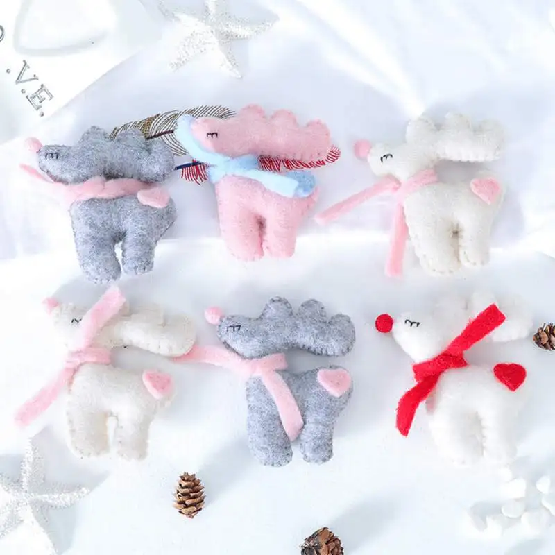 

Nordic Christmas Wool Felt Elk Pendant Christmas Tree Decoration Hanging Ornaments Set,