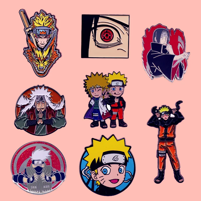 Аниме Uchiha Sasuke Itachi эмалированная брошь булавки значок на лацкан из сплава металла