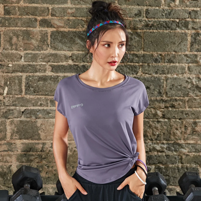 Quick Dry Stretch Slim Fit Yoga Tops Women Sport T Shirt Gym Jerseys Fitness Shirts Yoga Running Dancing Female Cloth