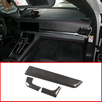 

3pcs Real Carbon Fiber For Porsche Panamera 2017 2018 2019 2020 Car Center Control Panel Cover Frame Trim Car Accessories