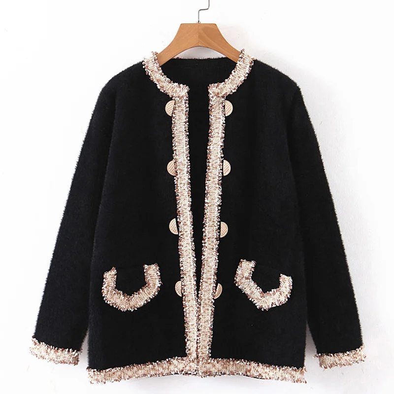 

Fandy Lokar Faux Mink Fur Jackets Women Fashion Buttons Pockets Coats Women Elegant Long Sleeve Jackets Female Ladies HAD