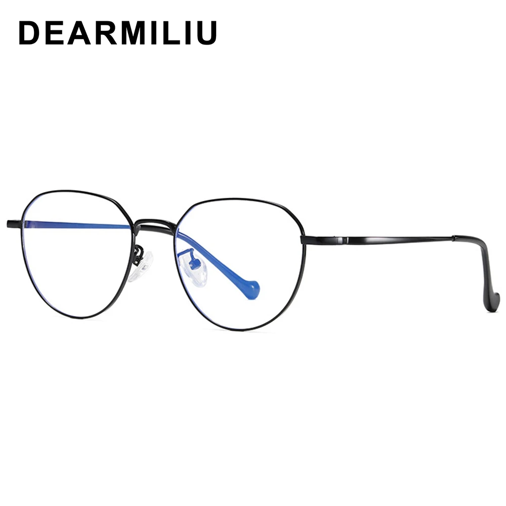 DEARMILIU новые винтажные голубые световые блокирующие очки для женщин и мужчин овальная оправа прозрачные линзы зрения легкие текстурные очки