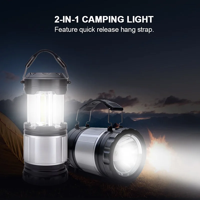 2 шт COB светодиодные фонари для кемпинга водонепроницаемый светодиодный фонарь для кемпинга ручные фонарики 3* COB Наружная палатка лампа Складная Лампа