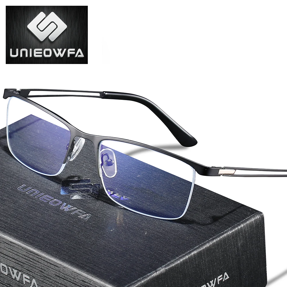 Semi Rimless Prescription Glasses For Men Optical Progressive
