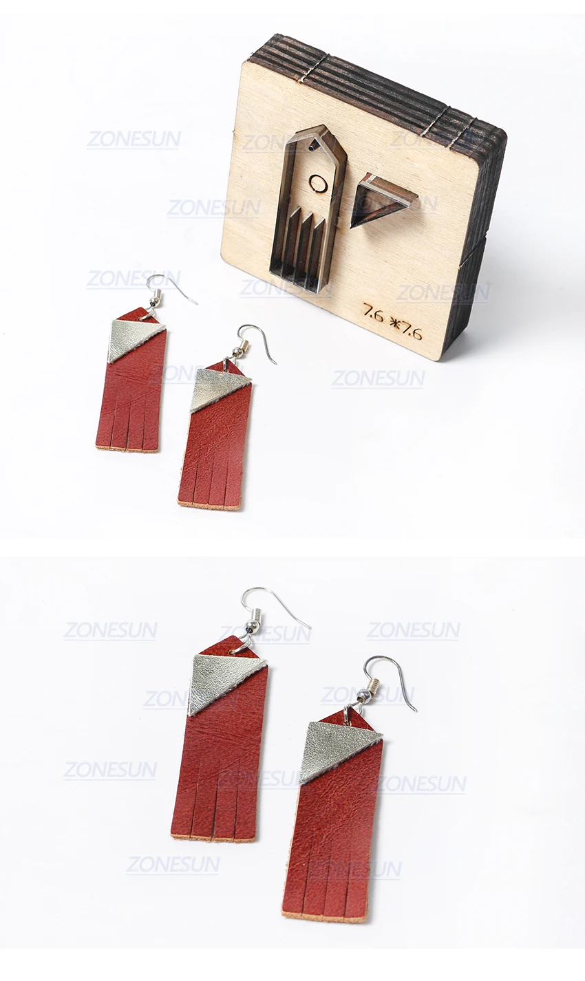 ZONESUN H5 DIY Custom Cutter кожаные серьги для резки высечки кожи серьги для стального правила высечки машины пресс-инструменты
