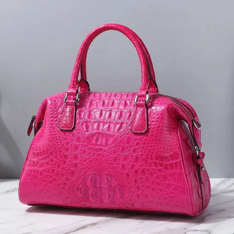 Monedero de piel de cocodrilo auténtica para mujer, bolso de mano verde de  piel de cocodrilo auténtica, bolso de hombro grande con correa larga para  mujer| | - AliExpress