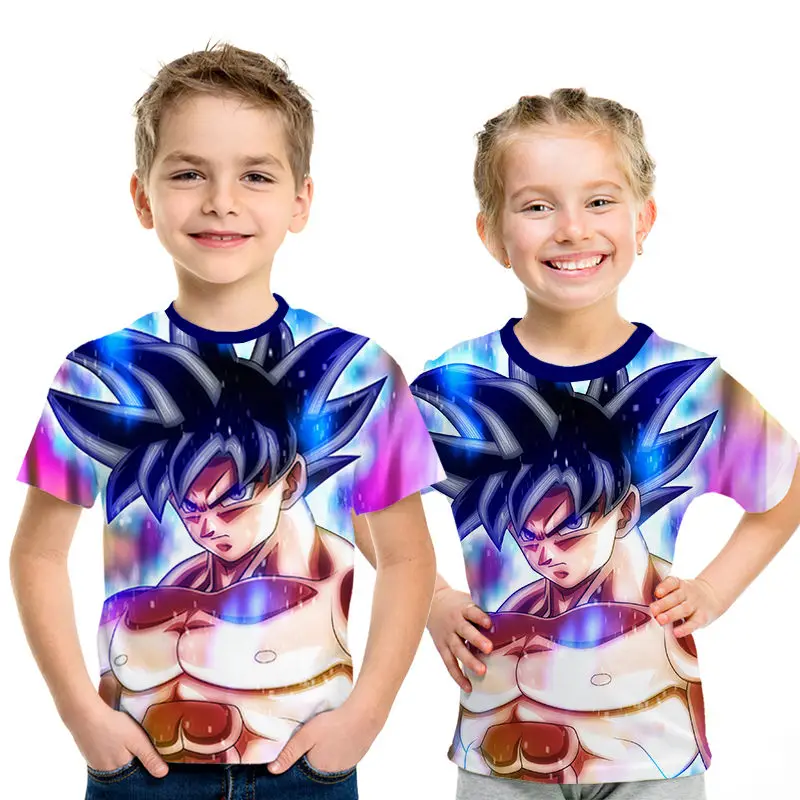 Новинка года, футболки с драконами и шариками Z Детская летняя повседневная футболка с 3D принтом «Супер Саян Гоку», черного цвета, Zamasu Vegeta, Dragon Ball - Цвет: NT-487