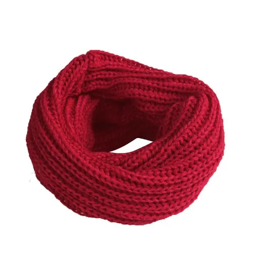 Hot Selling Winter Neckerchief Women Children's Cotton Muffler Baby bib Warm Soft Boys Scarves Girls Knitted O Ring Scarf60 - Цвет: adult red