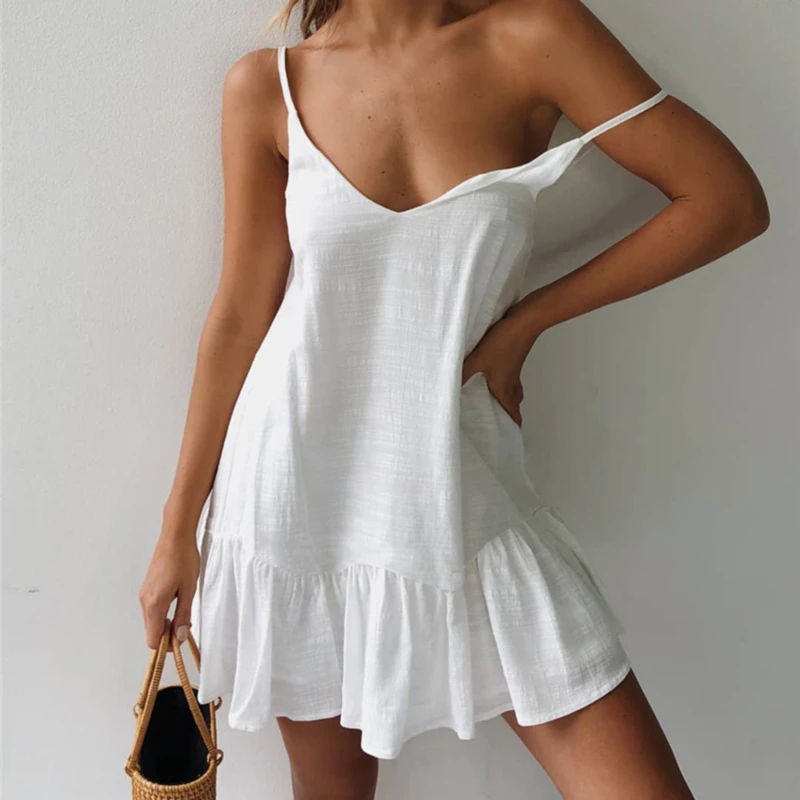 white ruffle sundress