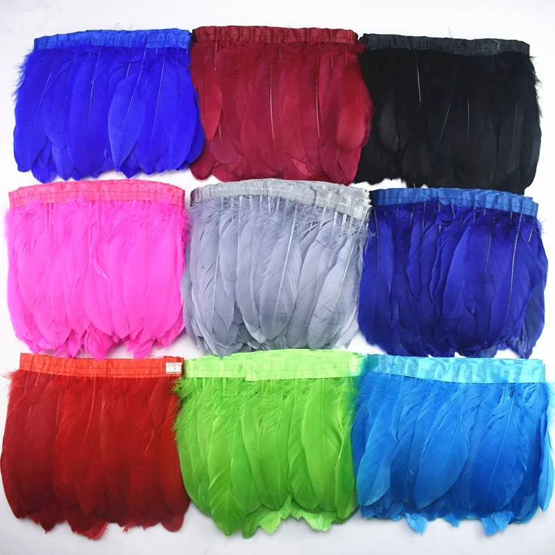 2yards Dyed Goose Feather Trim Clothing Sewing Plume Decoration Feathers for Clothes Jewelry Making Plumas Trims | Дом и сад