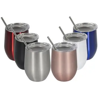 

2Pcs/set Stainless Steel 12oz Beer Cup Wine Tumbler Portable Outdoor Travel Coffee Cocktail Drinking Mugs Metal Cup