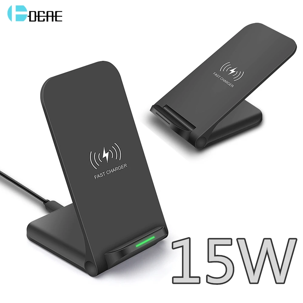 DCAE 15W Qi Wireless Charger Stand for iPhone 11 Pro X XS 8 XR Samsung S9 S10 S8 USB C Fast Charging Station Phone Quick Charge | Мобильные