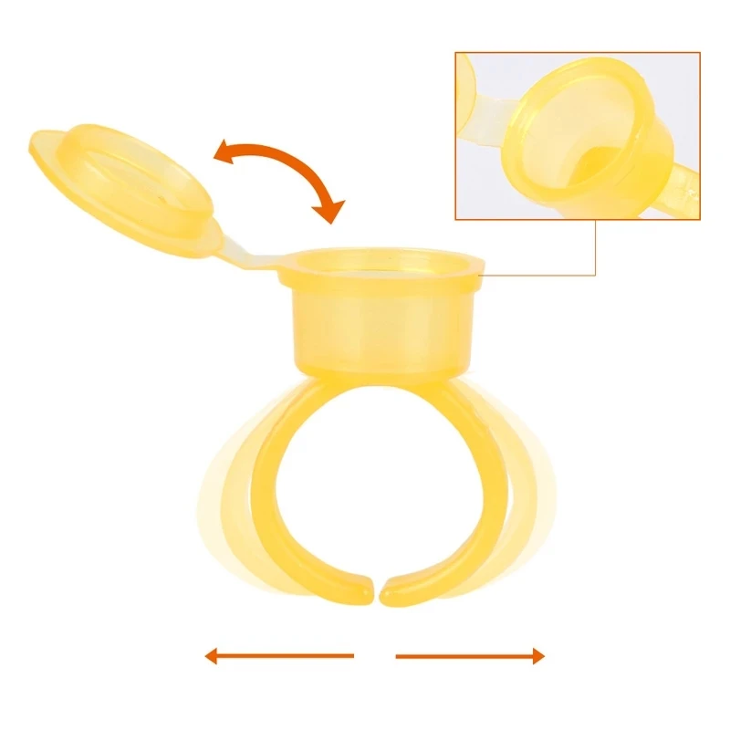 Tattoo Pigment Ink Ring Cups Eyelash Extend Glue Holder Container Lid Cover Cap Permanent Microblading Tool 50PCS