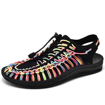 Handmade Weave Beach Sandals Elastic Sandals Summer Men Woman Sandals Comfortable Men Casual Shoes Bohemia Sandals