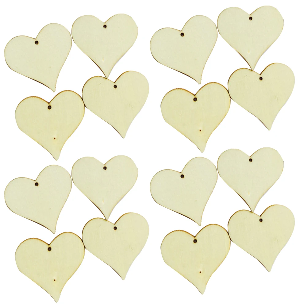 Gift Wedding Decoration Handmade Scrapbooking Card Heart Shape DIY Plain Craft Tags Decoupage Festival Paint Graffiti Wood - Цвет: 60mm