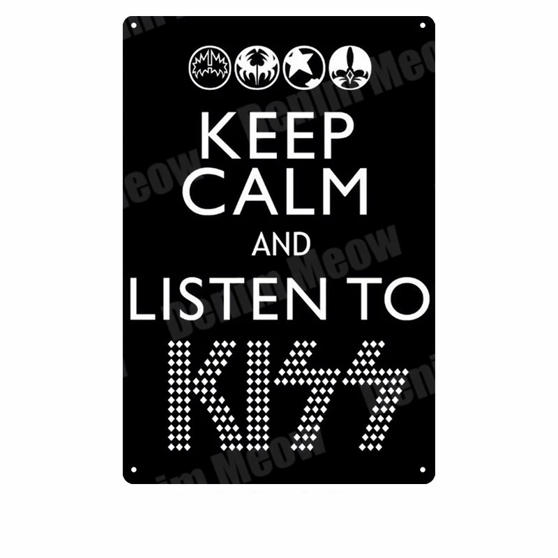 Kiss Band табличка винтажная металлическая жестяная вывеска домашний бар Паб Клуб декоративные металлические тарелки музыка рок наклейки на стену железный Арт плакат MN5