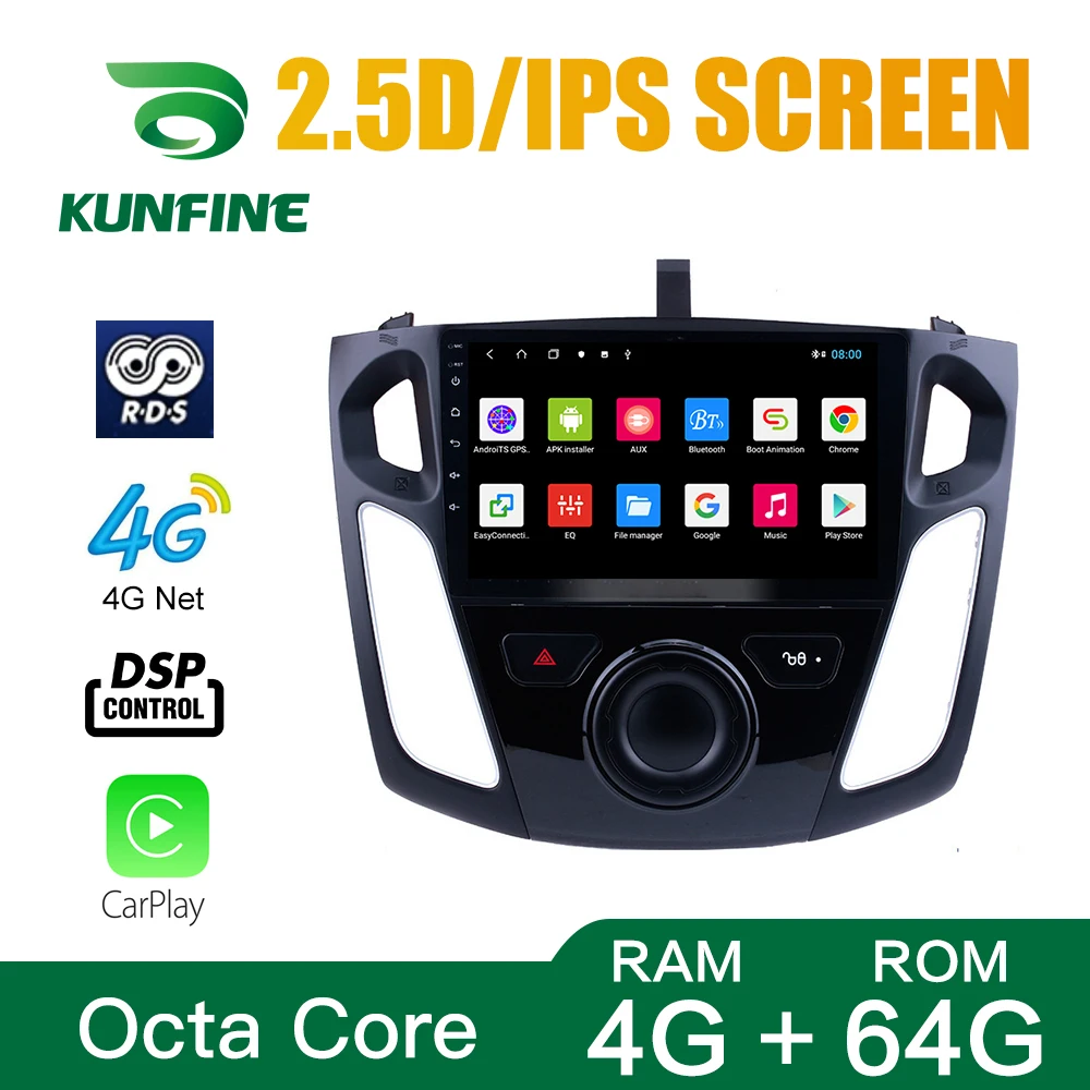 Восьмиядерный 1024*600 Android 10 0 автомобильный DVD GPS навигационный плеер Deckless стерео