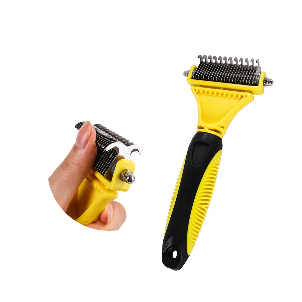 

Stainless Pet Cat Dog Comb Brush Double-sided Dematting Rake Professional Large Dogs Open Knot Rake Pet Grooming Tool