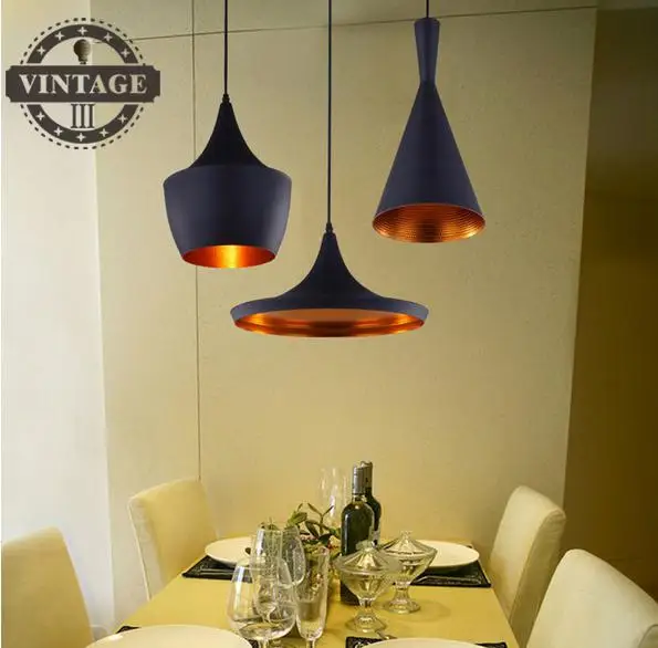 Tom dixon меди оттенок музыкальный подвесной светильник 3 шт./упак. черный Новые ABC (высокий, толстый и широкий угол) дизайн Удар Свет, 110 В/230 В