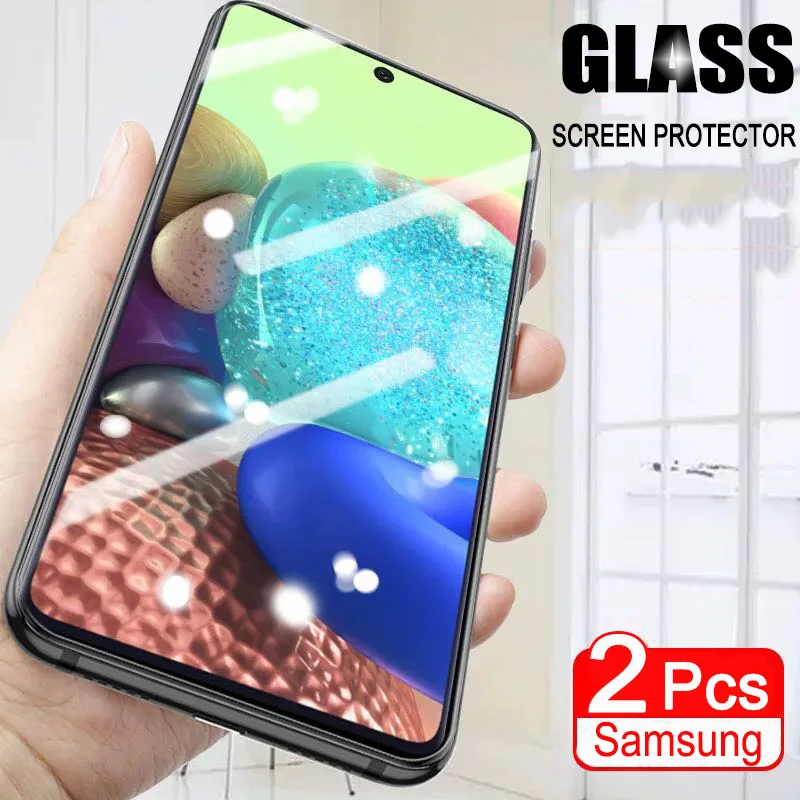 2Pcs Full Screen Tempered Glass For Galaxy Samsung A71 A51 A60 A70 A50 Protector glass | Мобильные телефоны и аксессуары