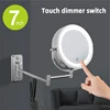 Wall Mounted Smart Bathroom Led Makeup Mirror 3X 5X 7X10X Magnification Adjustable Cosmetic Double Side Touch Dimming Mirrors 1