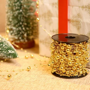 

60m Christmas Tree Wreath Bead Garland Christmas Wedding Gift Wrapping table centerpiece candle cake stand new year Decoration