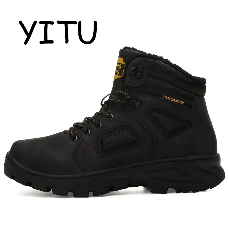 YITU черный Пеший туризм; Сезон Зима; обувь для занятий альпинизмом, походная уличная Для мужчин походная дышащяя обувь для охоты человек